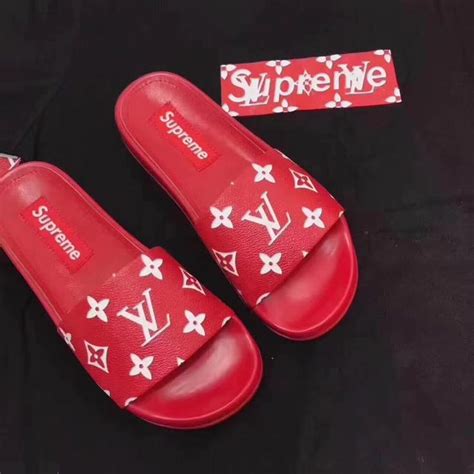 louis vuitton x supreme flip flops|louis vuitton flip flops women's.